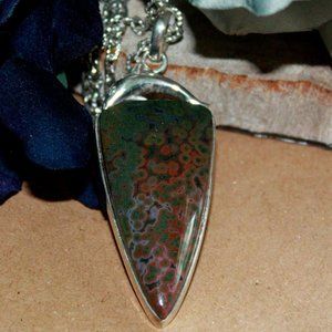 Ocean Jasper Sterling Silver Pendant